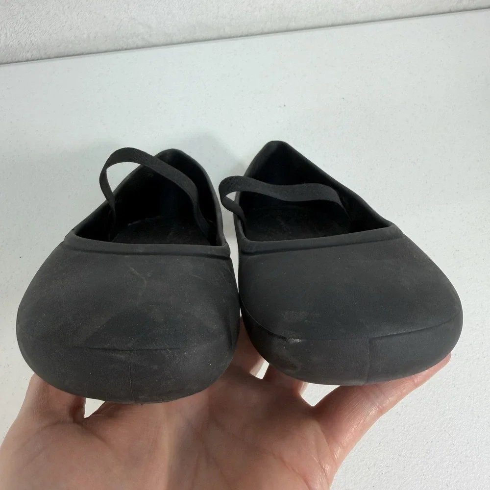 Crocs Kids‎ Girls J 2 J2 Brooklyn Ballet Flats Black Mary Jane Lightweight Shoes